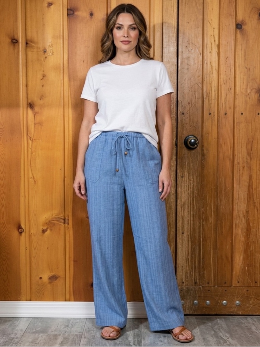 Soho wide leg drawstring pants women’s medium